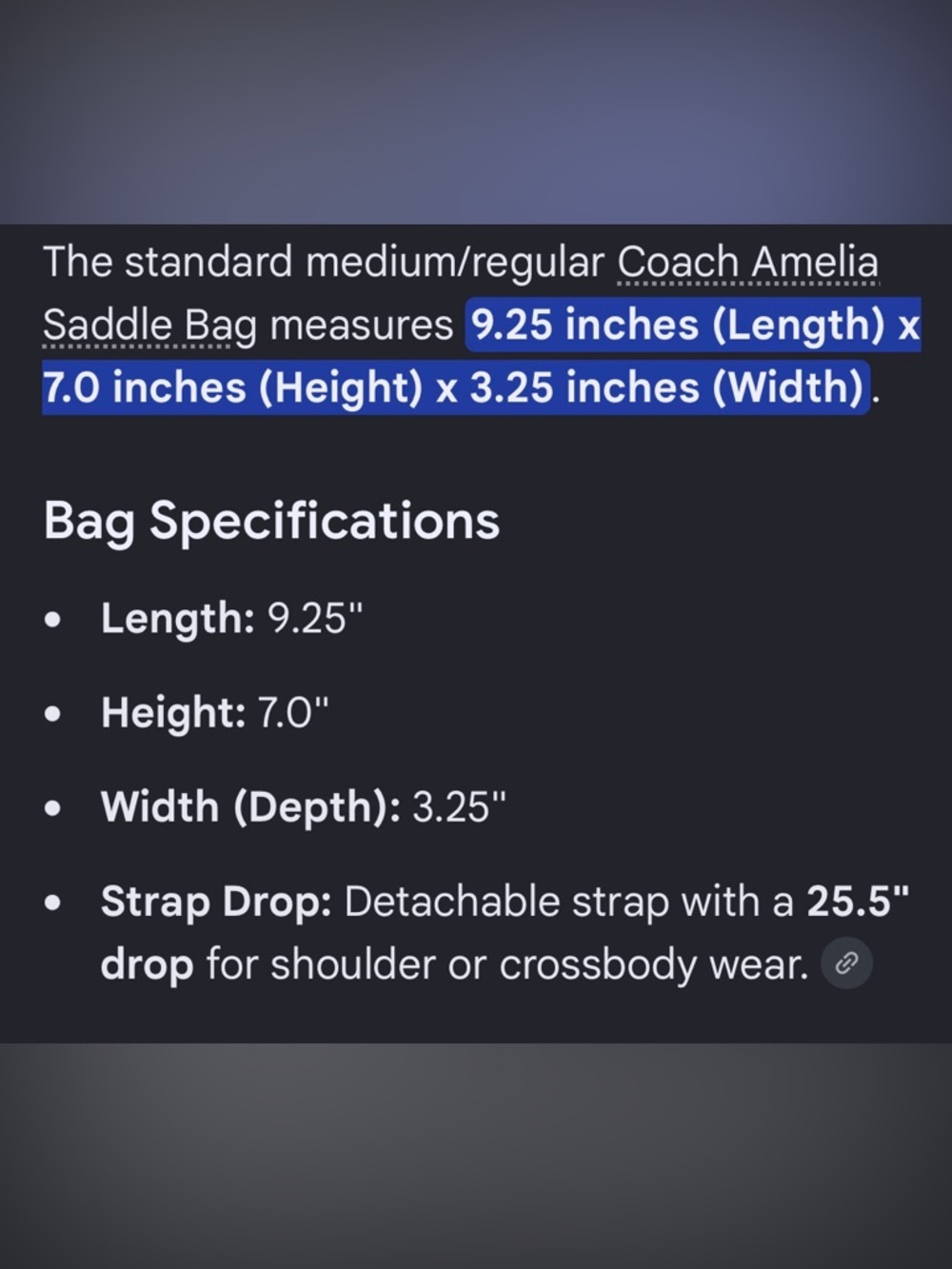NWOT...Medium Amelia Coach Bag In Olive Green. Pebbled Leather Saddle Crossbody. - Picture 11 of 11